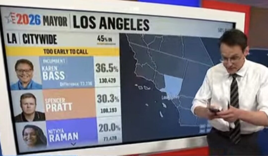 JUST IN: First Ballot Dump in Los Angeles Mayor Race Puts Spencer Pratt in Position to Force Run-Off With Karen Bass – Mail-in Votes Expected to Arrive DAYS After Election (VIDEO)