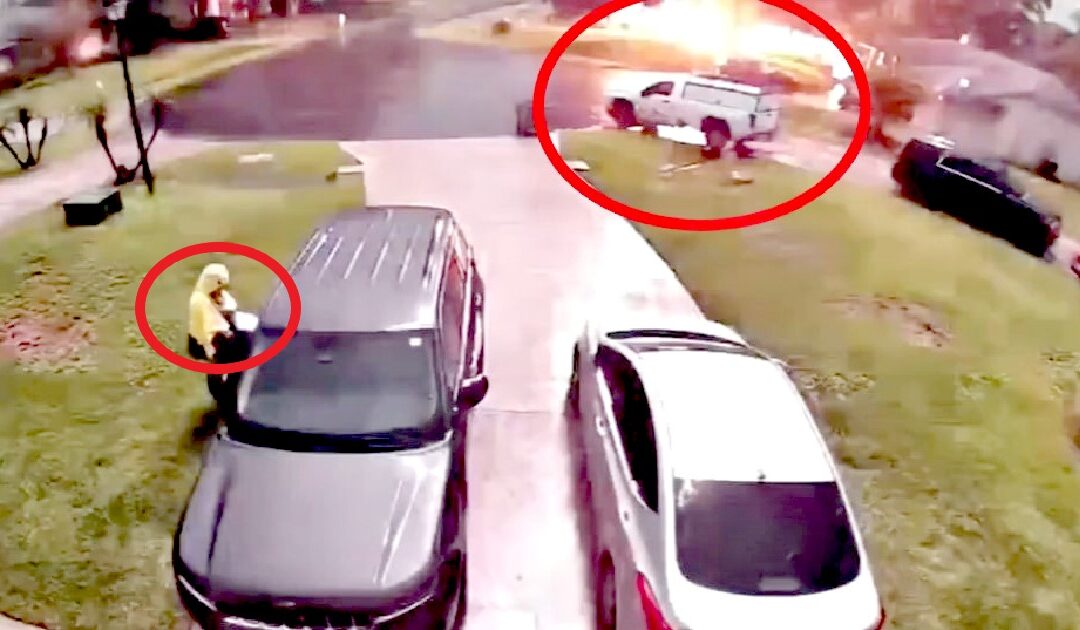 INSANE VIDEO: Footage Shows Florida Woman Narrowly Escaping as MASSIVE Lightning Strikes Just Behind Her