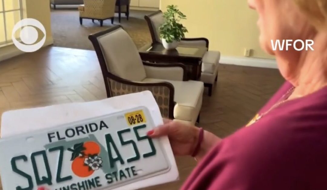 (VIDEO) Florida Woman Shocked When DMV Sends Her a Cheeky “SQZ A55” License Plate – “I Looked at it, and Said I Don’t Think So”