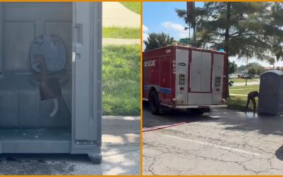 SH*TTY SITUATION: Firefighters Forced to Cut Apart Porta-Potty After Man Somehow Became Trapped Underneath the Toilet