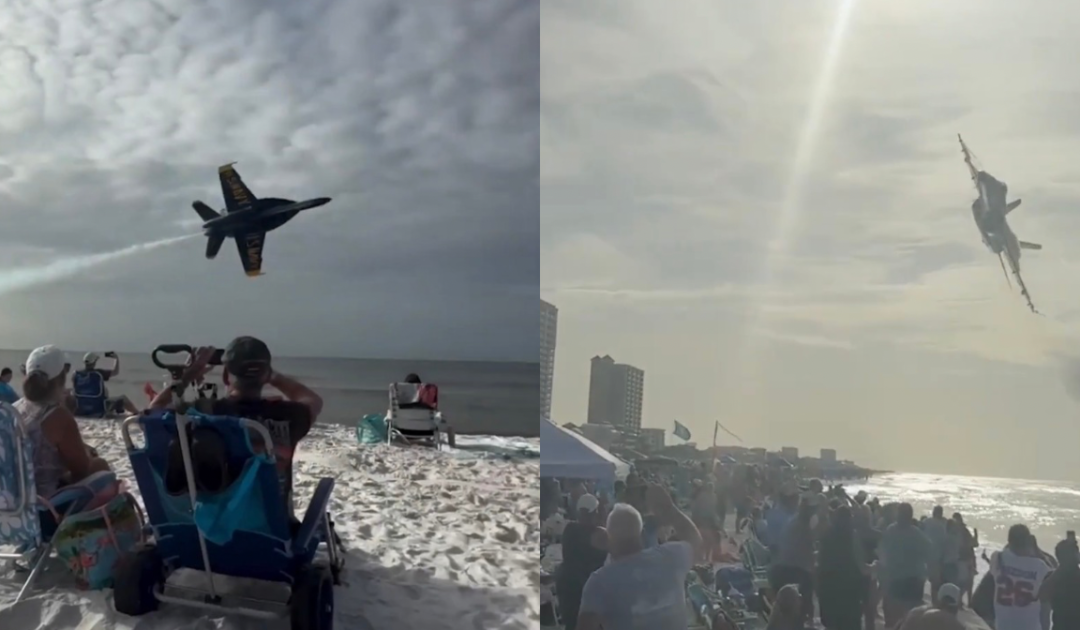 WHOA! Low Blue Angels Flyover at Florida Beach Under Review After Sending Umbrellas and Chairs Flying (VIDEO)