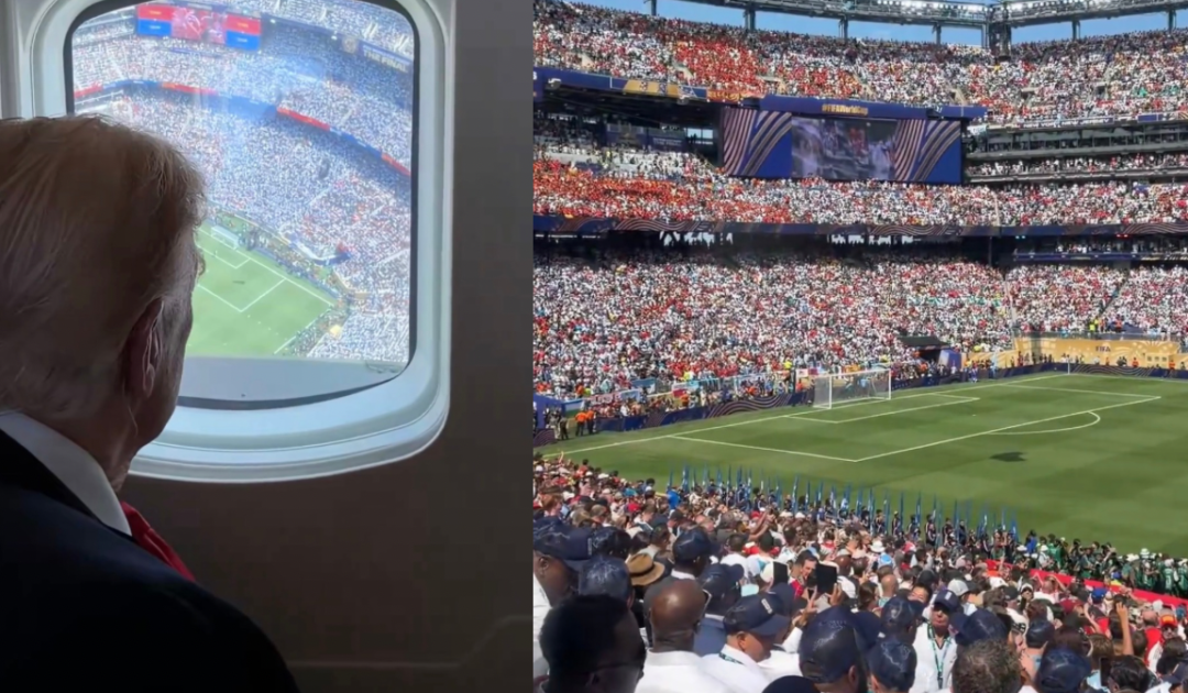 WATCH: Trump Does Marine One Flyover Before Attending FIFA Final Match in New Jersey
