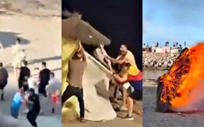 PUSHBACK: Fed-Up Spanish Citizens Charge Beach in Ceuta, Disperse the Invaders and Set Fire to Their Shacks, Clash With the Police (VIDEOS)