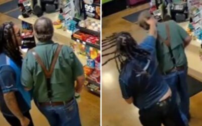 “I’m Gonna Beat Your A**- Amazon Delivery Driver Violently Assaults Senior Citizen Inside Gas Station for Completely Senseless Reason (VIDEO)