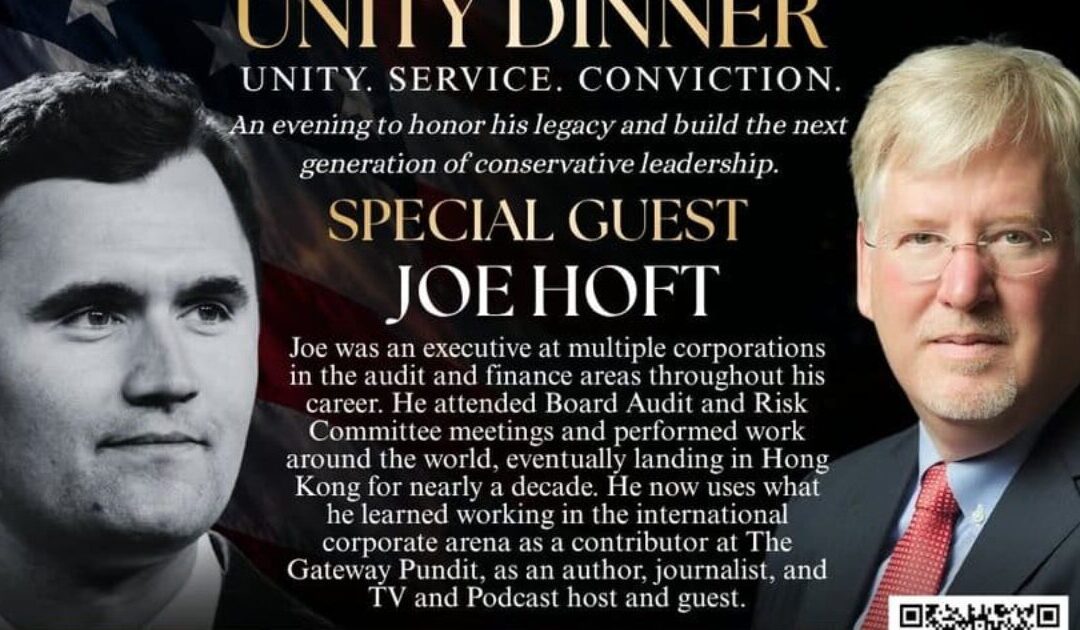 Come See Keynote Speaker Joe Hoft Saturday Evening at the Charlie Kirk Unity Dinner in Reno, Nevada