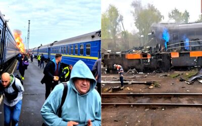 NEW: Train Behind Boris Johnson’s Struck by Drone in Ukrainian Border With Poland – Former British PM Unharmed by Attack (VIDEOS)