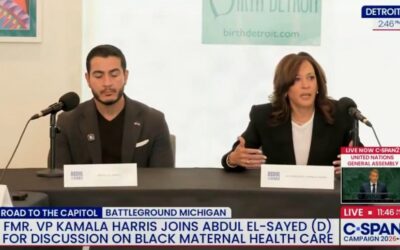 Abdul El-Sayed Looks Miserable as Kamala Harris Awkwardly Shouts About DEI During Campaign Event About “Black Birthing People” (VIDEO)