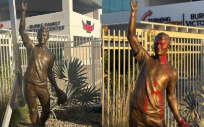 SICK: Leftists Vandalize Newly Unveiled Charlie Kirk Statue at TPUSA Headquarters in Phoenix with Red Paint to Symbolize Blood (VIDEO)