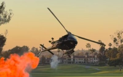 Watch: Stunt Chopper at Navy SEAL Fundraiser Thrills Guests With Small Explosions and Red, White and Blue Smoke Show