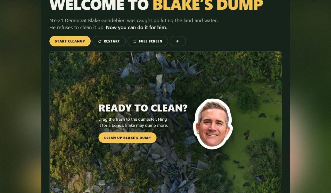 In Case You Missed It… Dems’ Pick for Stefanik’s Seat Is So Filthy He Got HIS OWN VIDEO GAME Where Players Rush to Clean Up His Illegal Dump Site Before He Can Dump More