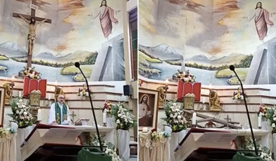 Giant Wooden Crucifix Fatally Crushes Priest During a Livestreamed Mass as He Preaches About Death (VIDEO – Warning on Content)