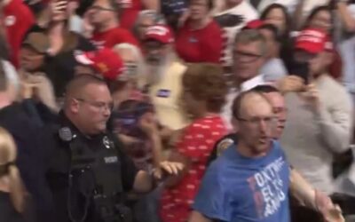 “Really Unattractive” Leftist Gets Clocked After Screaming at Trump at Rally – Trump Calls Supporter “Evander ‘The Real Deal’ Holyfield” – CROWD ROARS! (VIDEO)